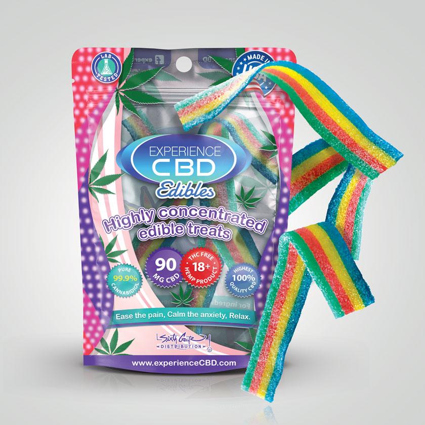 Experience CBD 90mg Rainbow Belts 3pc