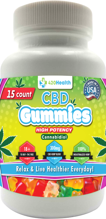 420 Health CBD Gummies 15ct Bottle 300mg